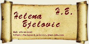 Helena Bjelović vizit kartica